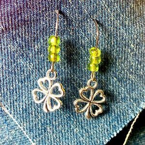 Lucky 4 Leaf Clover Earrings St, Patty’s Day Earrings